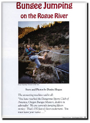 Bungee jumping on the Rogue River